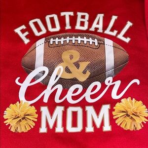 Red Football Cheer Mom Sweatshirt.  Size XXL.  Long sleeve.  Super soft.